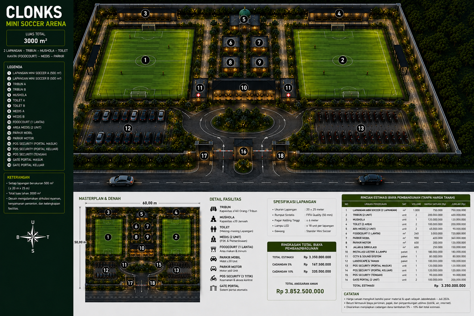 Site Plan Clonks Mini Soccer Arena